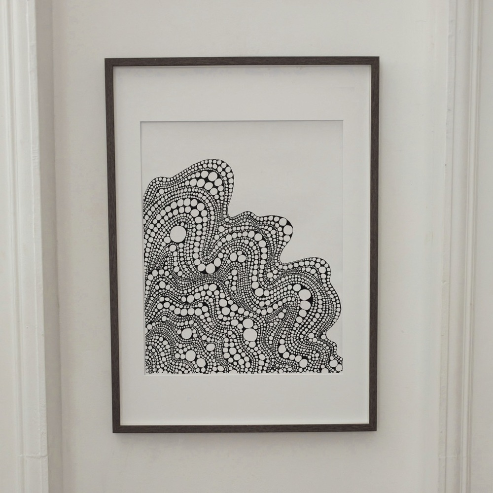 Abstract bubble drawing intuitive art pattern